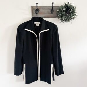 Dior Vintage Black and White Silk Jacket 10